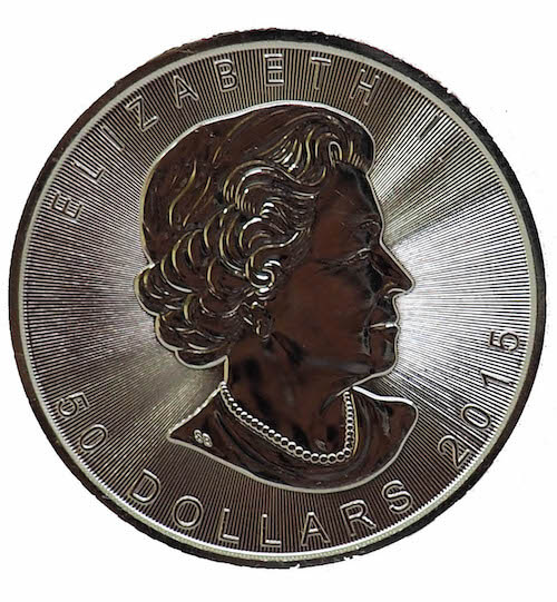 Elizabeth Platinum Coin - Platinum 1 oz Maple Leaf from the Royal Canadian Mint